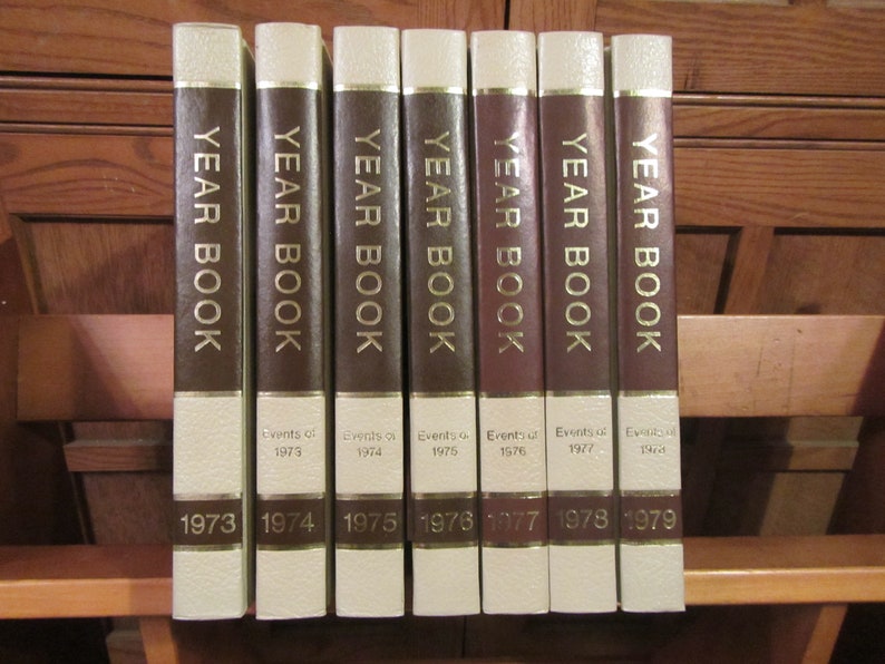 WORLD BOOK ENCYCLOPEDIA Yearbooks , Brown & White Choice of 1974,75,76,77,78,79,80,81,82,83,84,85,86 and 1987 World book year book image 2