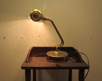 vintage Polished BRASS Adjustable PIANO LAMP, Desk Lamp, Piano Light or Desk Light,  vented shade ** Free Shipping ***  PBp-2v