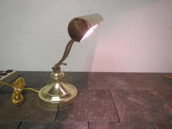 Vintage Brass Adjule Piano Lamp Desk Light Or Image 0