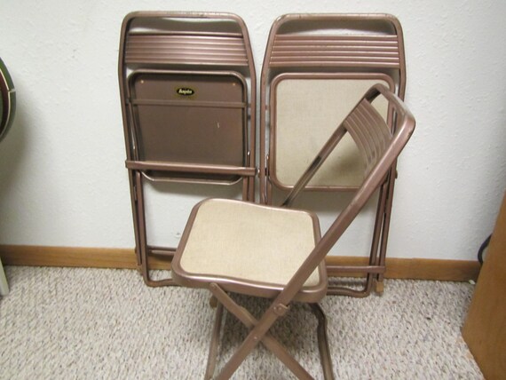 3 Vintage Hampden Childs Folding Chairs Sturdy Metal Design Hampden Specialty Products Mid Century
