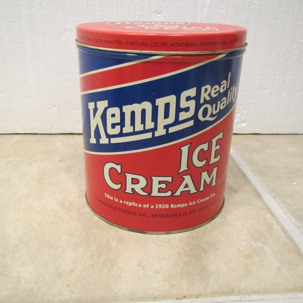 Kemps real quality Ice Cream tin , 1920 kemps replica Ice Cream 1 gallon tin,