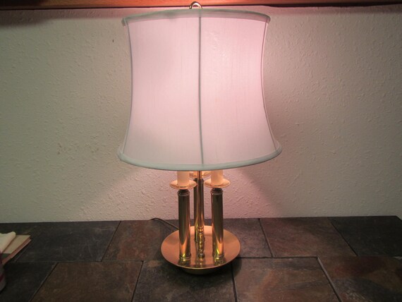 Vintage Brass Triple Candlestick Lamp, Antique Brass Candlestick Table Lamp