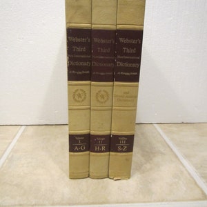 1966 WEBSTER&#39;S 3rd New INTRNATIONAL DICTIONARY and 7 Language Dictionary *3 volume set ** Illustrated ** #Web3 *Free Shipping*