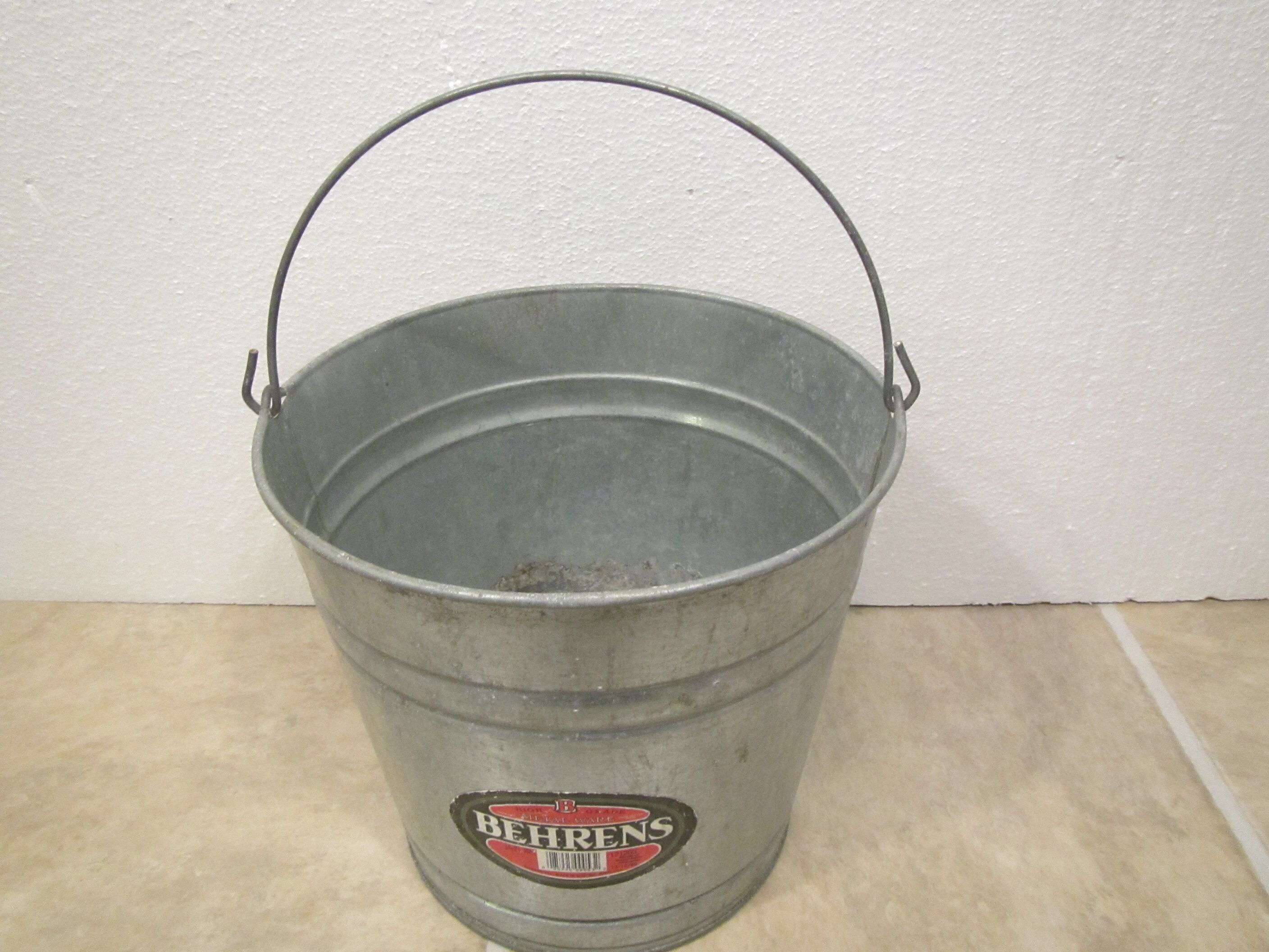 Vintage Galvanized Metal Bucket Behrens Galvanized Pail Etsy