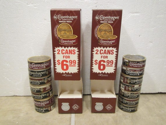 Vintage Copenhagen Long Cut Smokeless Tobacco Display With 6 Empty Snuff  Cans ** 1990s ** Tobacco Advertising * Tobacciana * FREE SHIPPING