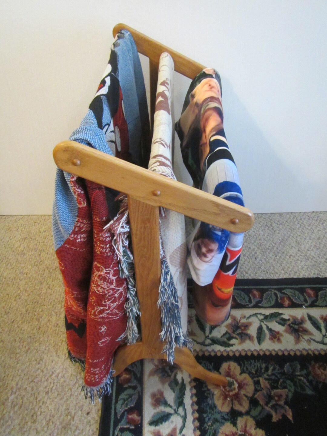 Oak Quilt Rack, Wooden Quilt Rack, Quilt Holder, Floor Quilt Rack