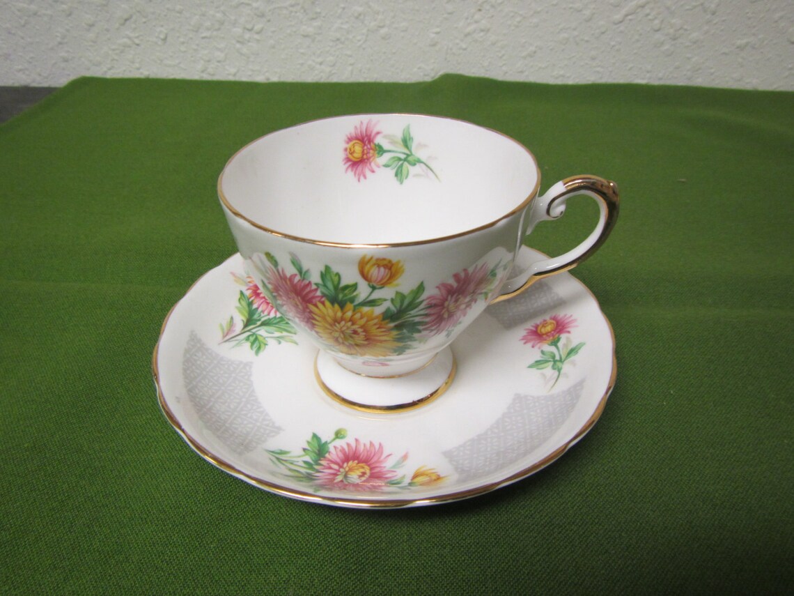 Vintage TUSCAN FINE English Bone CHINA Tea Cup and Saucer Set Etsy