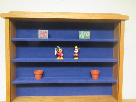 Oak 4 Tier Collectibles Wall Shelf Shot Glass Display Rack Image 0