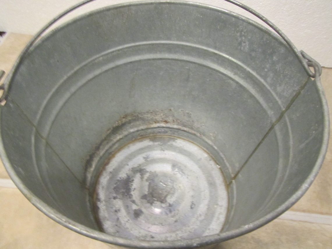 Vintage Galvanized Metal Bucket Behrens Galvanized Pail Etsy
