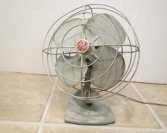 General  Electric Oscillating fan , table top fan, desk fan, single speed, easy tilt, 4 blade fan , runs good ,  *** FREE SHIPPING ***