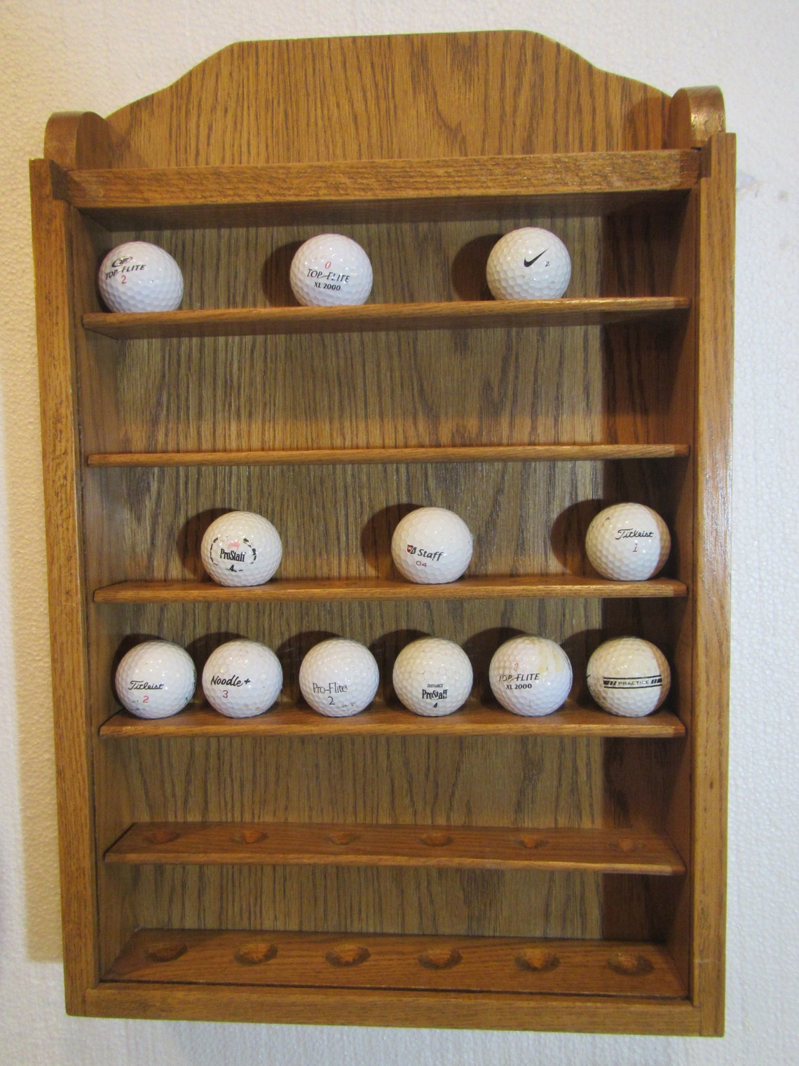 Wood GOLF BALL Display Shelf With Glass Front Golf Ball Rack Etsy