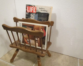 Wood Magazine  Rack , Wood magazine Stand , wood magazine holder,  handle Magazine rack, mid century  furniture *  #mag8wd
