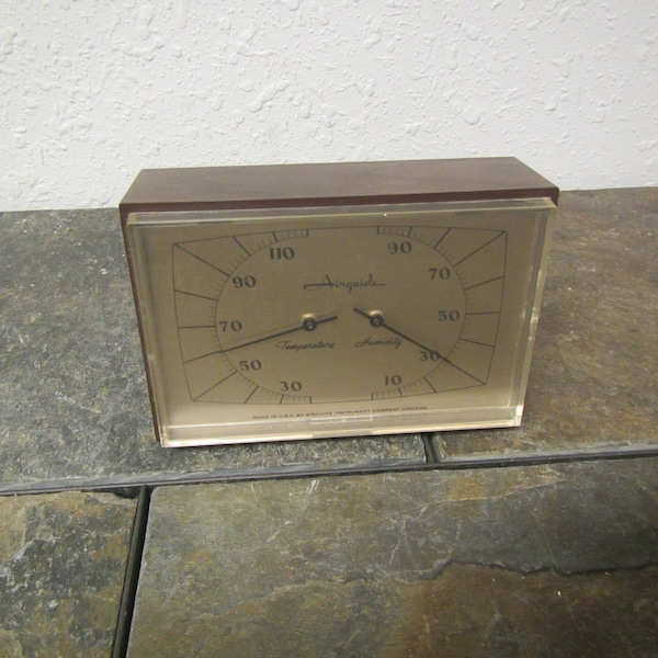 Airguide Desk top  Weather Station with Temperature  and Humidity Meter,  mid century