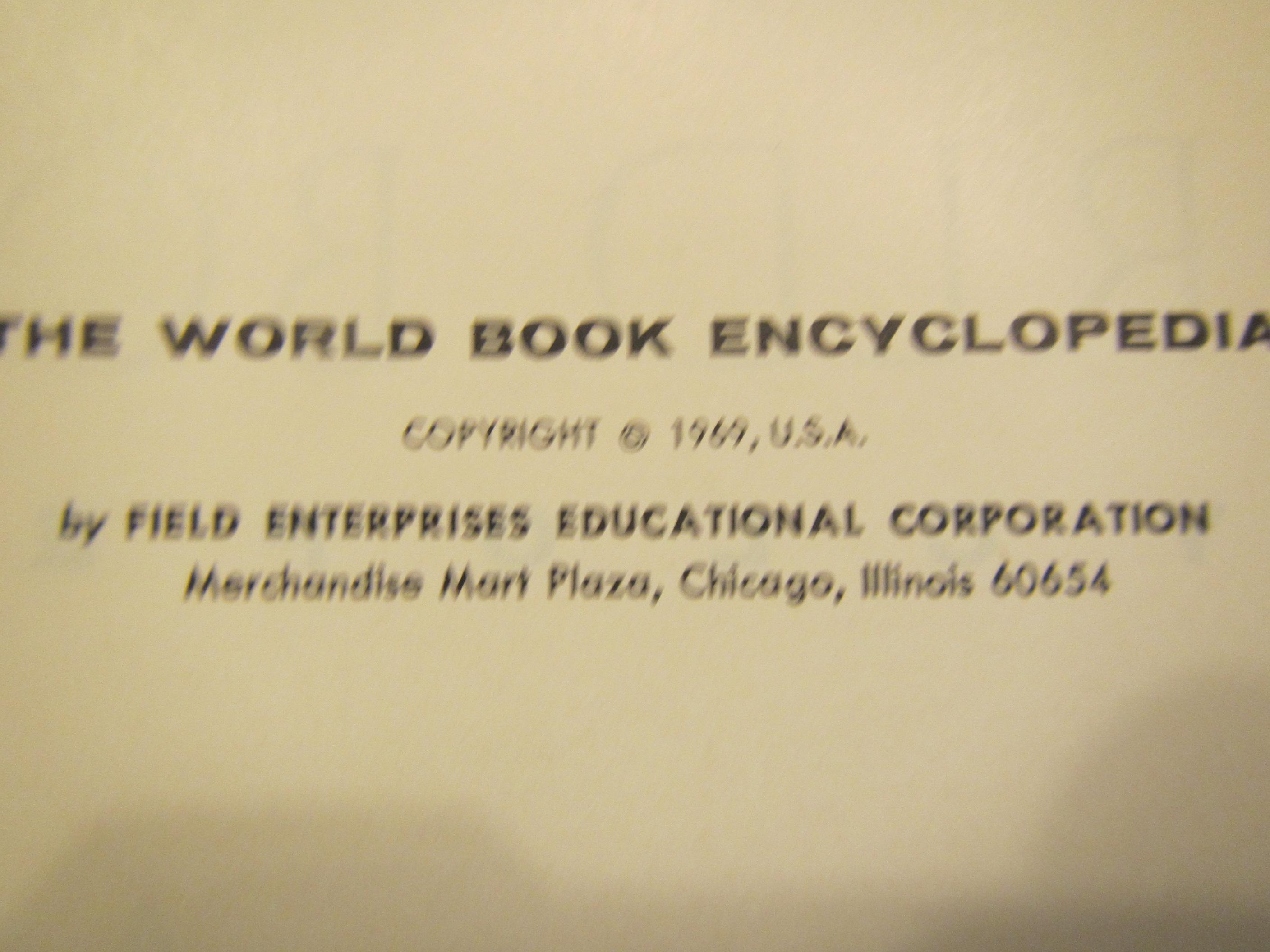 1969 Set of 19 of the 20 WORLD BOOK ENCYCLOPEDIA Set, A Thru