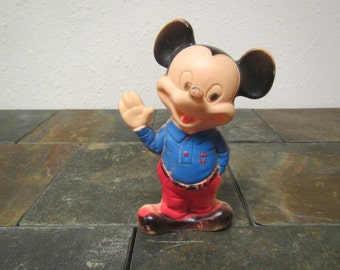 vintage  MICKEY MOUSE Rubber Squeeze Toy figure  * Bath Toy Walt Disney,  1960s