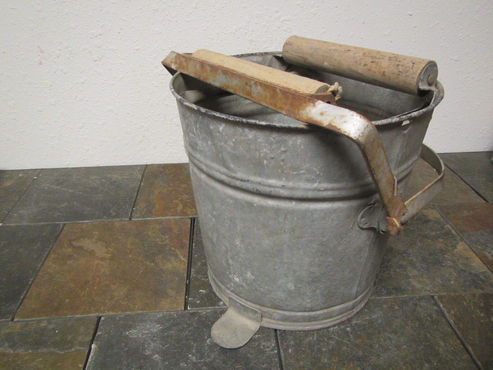 Vintage Galvanized Metal Mop Bucket Galvanized Mop Pail Etsy