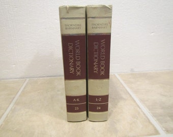 1983 WORLD BOOK DICTIONARY  2 volume set **A - K & L - Z ** Illustrated ** Thumb Indexing