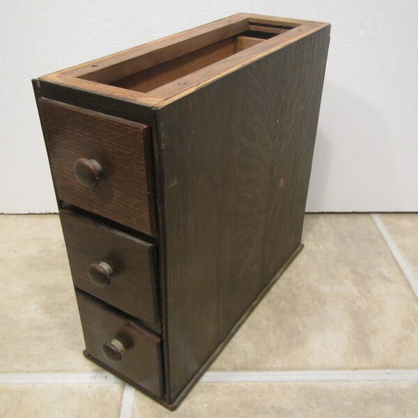 Set of 3 Wood Sewing Machine Drawers in frame , Treadle sewing machine cabinet drawers * FREE SHIPPING *  3dr#ruf