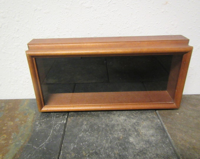 Vintage Wood Display Case With Glass Front Hangs on Wall Etsy