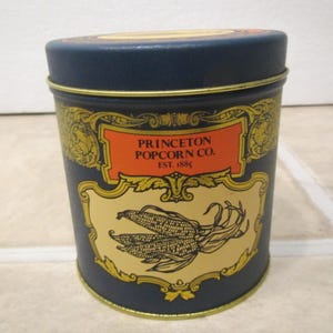 vintage Princeton Popcorn tin. container , Popcorn advertising, advertising tin,