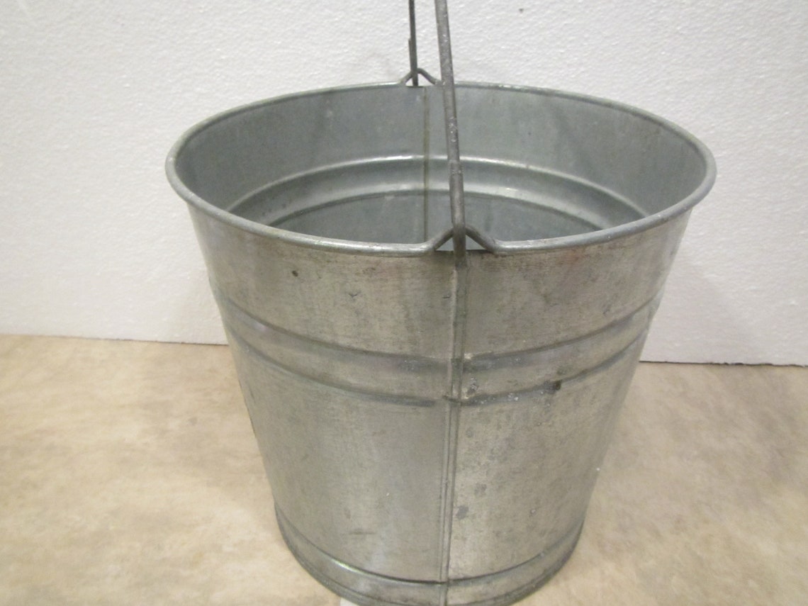 Vintage Galvanized Metal Bucket Behrens Galvanized Pail Etsy