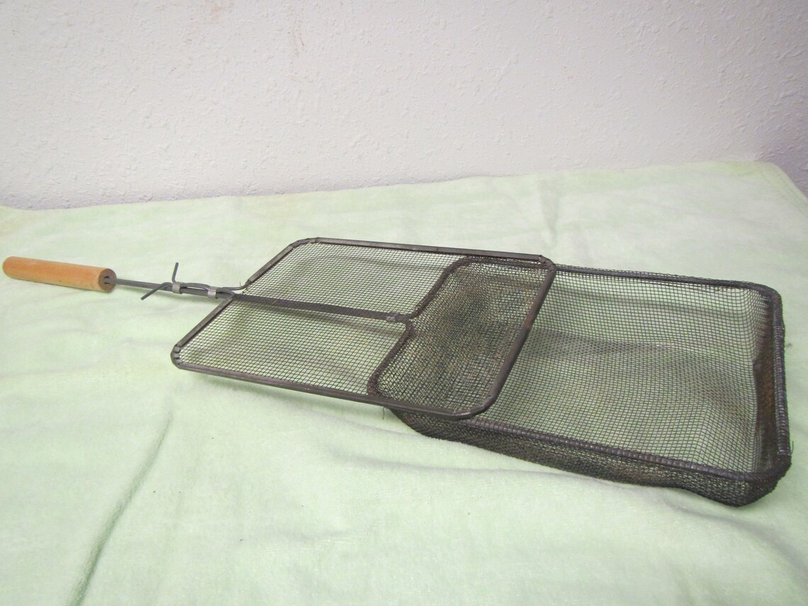 Vintage Wire Mesh Campfire POPCORN POPPING BASKET with long Etsy