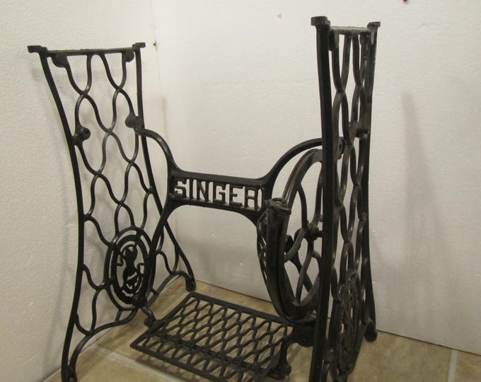 Antique Singer Treadle Sewing Machine Base, Industrial Look Table Base ...