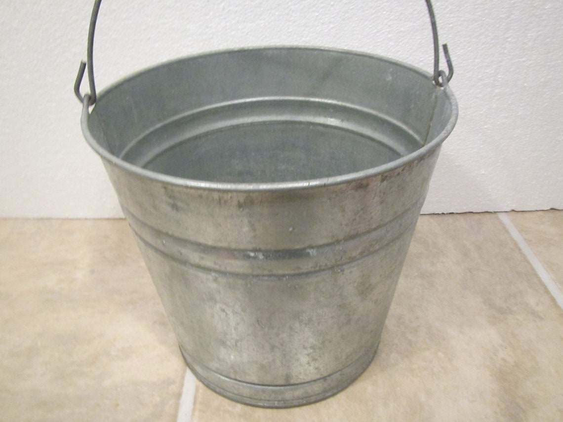 Vintage Galvanized Metal Bucket Behrens Galvanized Pail Etsy