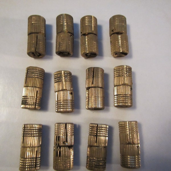 24  Brass   BARREL Type HINGES ; Concealed Hinges : 12mm barrel ;  New Old Stock