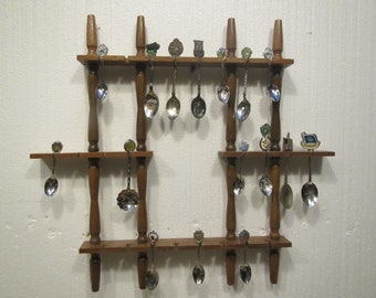 Wood 24 Spoon Rack, Spoon  Shelf ** Wood  Wall Spoon Rack, ** 24 Spoon holder ** SR-24-3