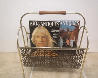 Decorative Brass look and black metal mesh magazine rack ,  magazine stand , magazine holder , Record holder, ** Free Shipping **