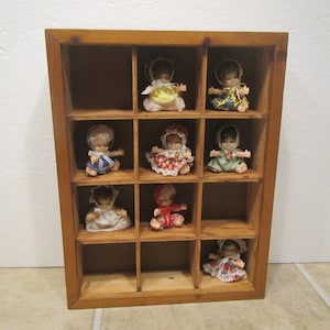 12 Section wood Shadow box Shelf,  Wood Wall shelf, glass front, display shelf, Wall or table top shelf, ***FREE SHIPPING *** wood12sec