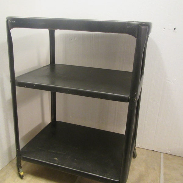 Black Kitchen Appliance Cart , Utility cart , Cosco Storage cart, Needs some paint and cleaning Household cart, 1960s ? *  FREE SHIPPING *