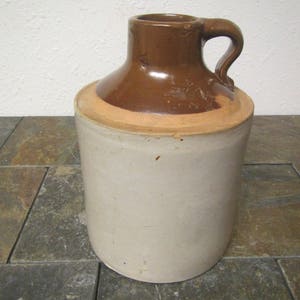 Old Wide Spout CROCK JUG * Whiskey Jug, Moonshiners Jug , Cider Jug, shoulder jug, Farm House Country Decor 5-J