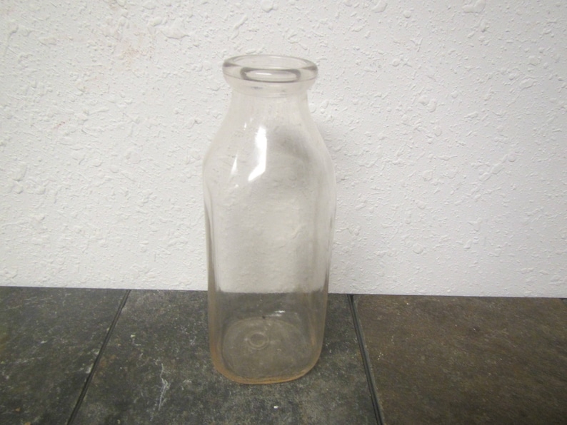 Vintage Quart Glass Milk Bottle 4 Sided Bottle Quart Milk Etsy