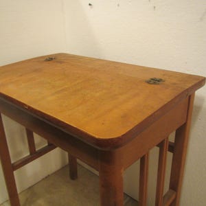 vintage Wood slant top child&#39;s school desk, student  desk, home desk, home school desk, farm house furniture , rustic ** FREE SHIPPING **