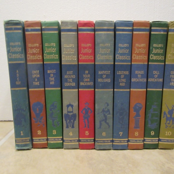 1962 Ten volume set The Young Folks Shelf of Books **  Collier's Junior Classics ** Yfsob-2 **FREE SHIPPING **