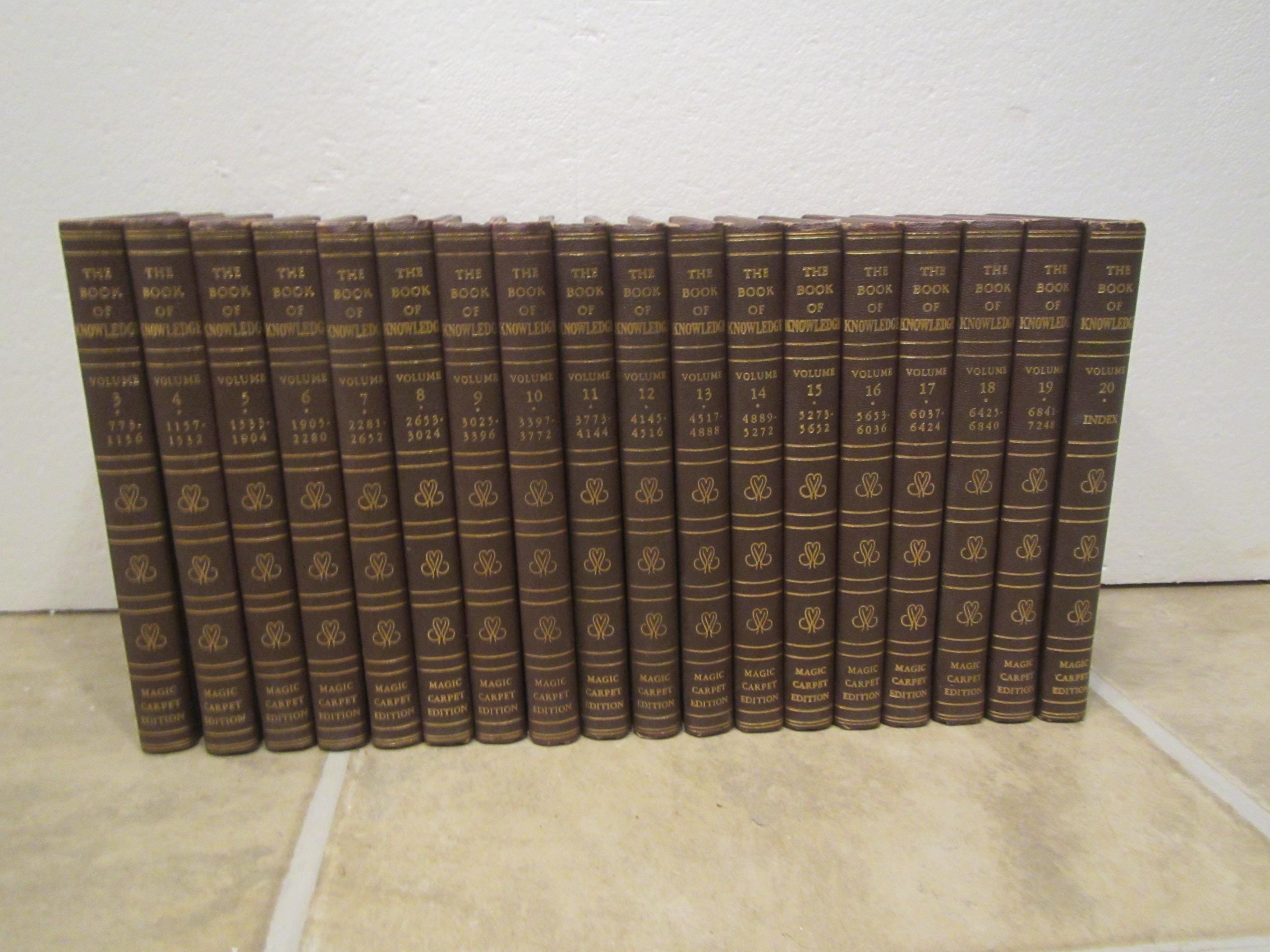 1957 the Book of Knowledge 18 Volumes of the 20 Volume Set