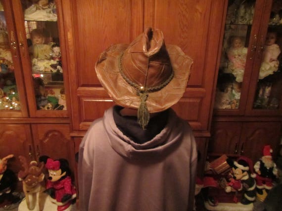 Old Leather Cowboy Hat, Western Hat , Old Weather… - image 7