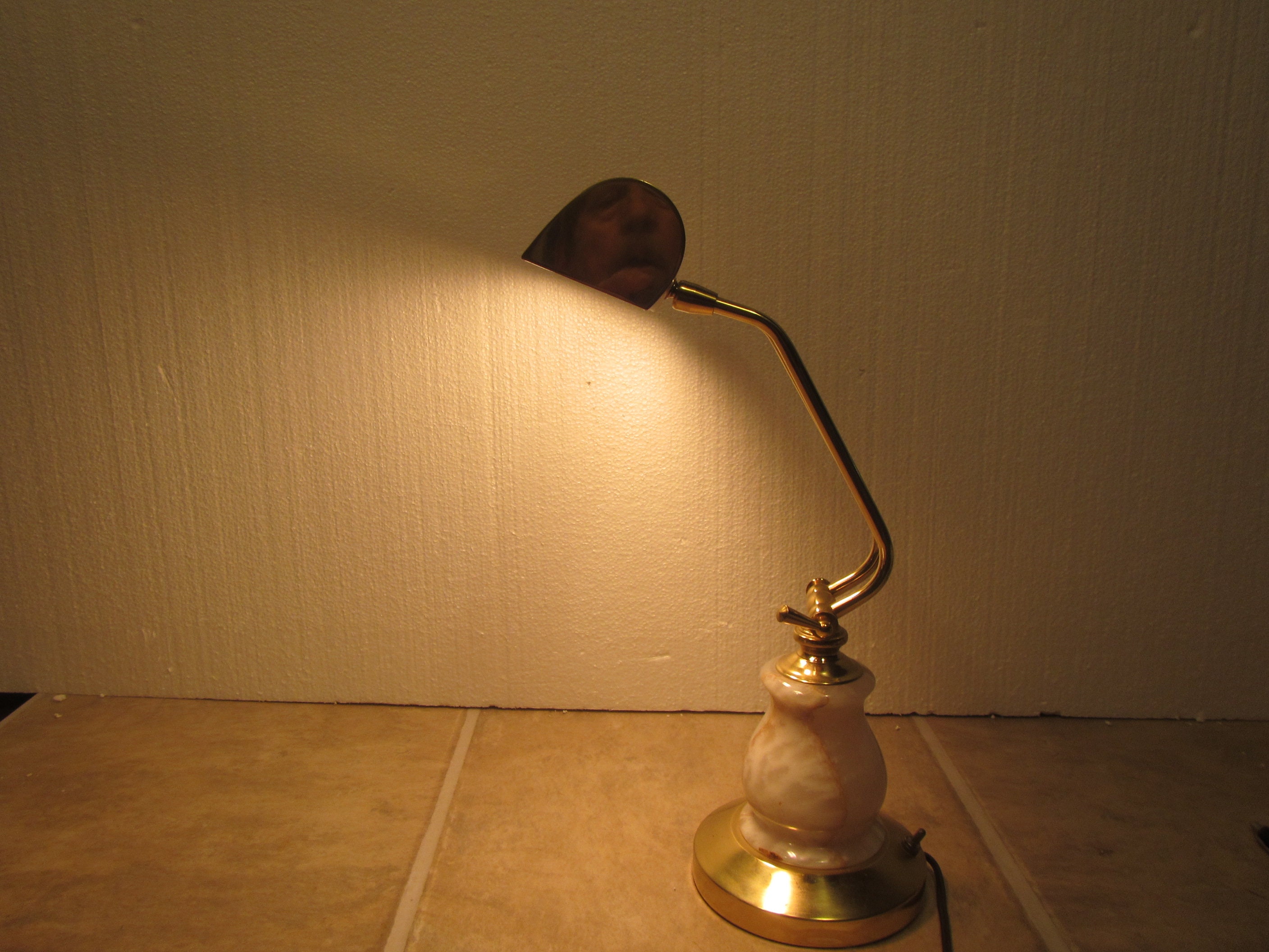 White Opaline Glass Vintage Industrial Banker Light Table Desk Lights