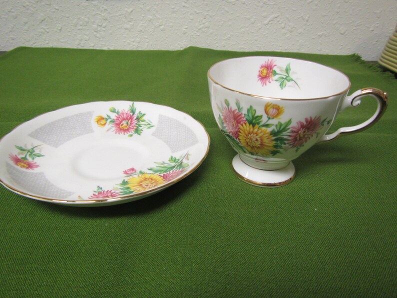 Vintage TUSCAN FINE English Bone CHINA Tea Cup and Saucer Set Etsy