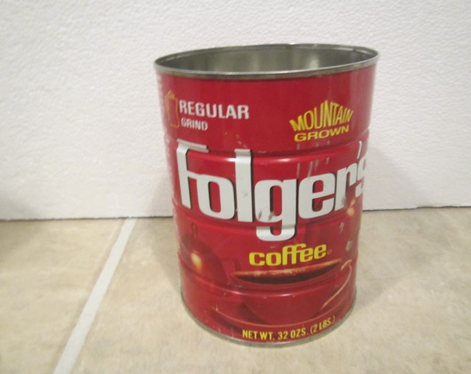 FOLGERS COFFEE Can 32 Oz. Regilar Grind Tin Mountain Grown Etsy