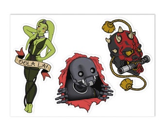 Star Wars Sticker sheet. Oola Pin-up, K-2SO Ripper & Darth Maul Hanya