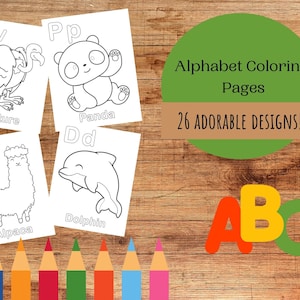 26 Printable Alphabet Coloring Pages | Coloring Book| ABC Coloring| Preschool, Kindergarten & Homeschool Printables, Letters A-Z
