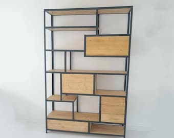 Steel and wood cabinet