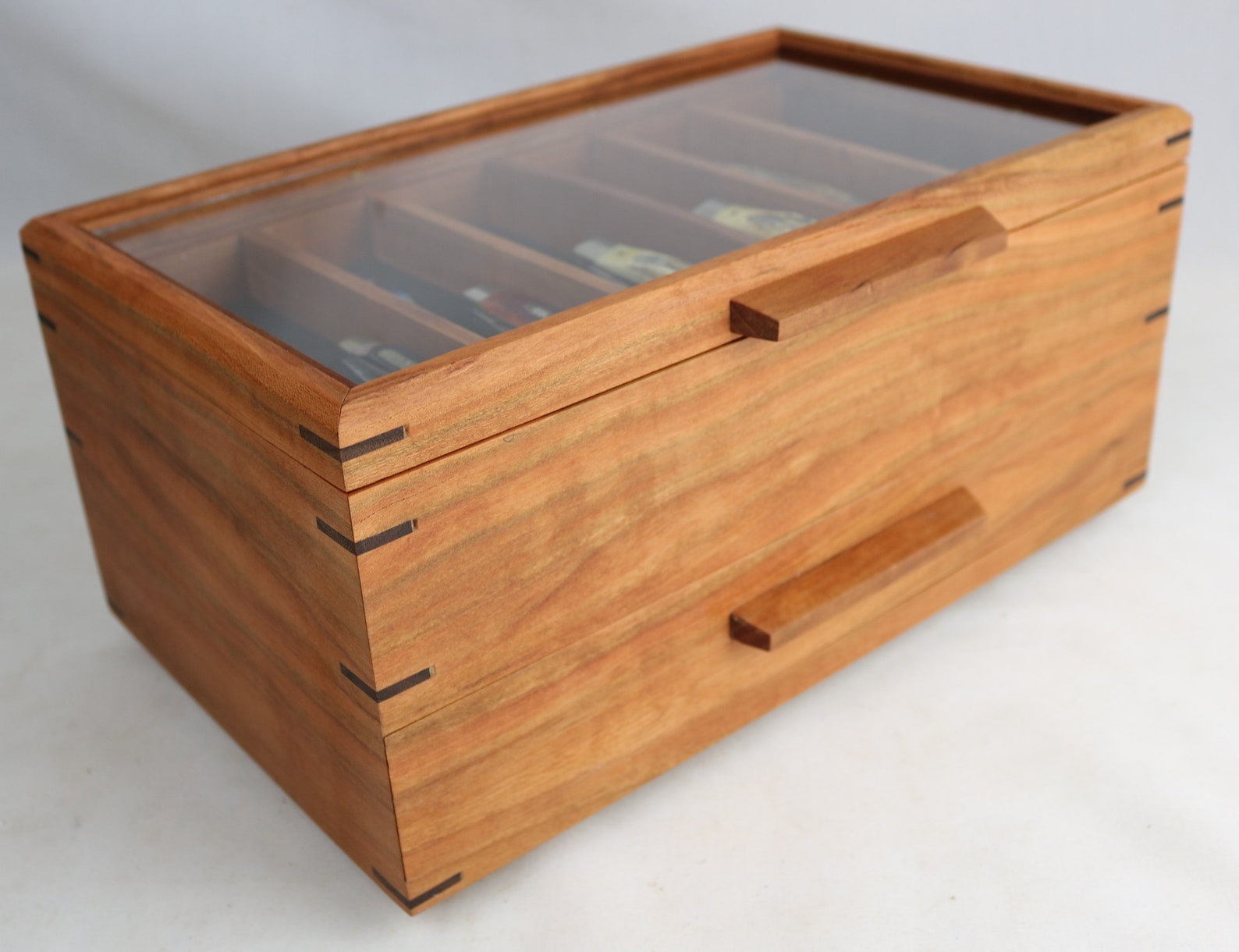 Knife Display Case With a Glass Top and Accessory Drawer Etsy