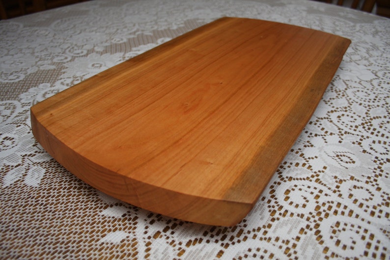 Cherry cutting board with a live edge serving tray live edge footed 176 bread board cheese board Serving Tray with cherry feet