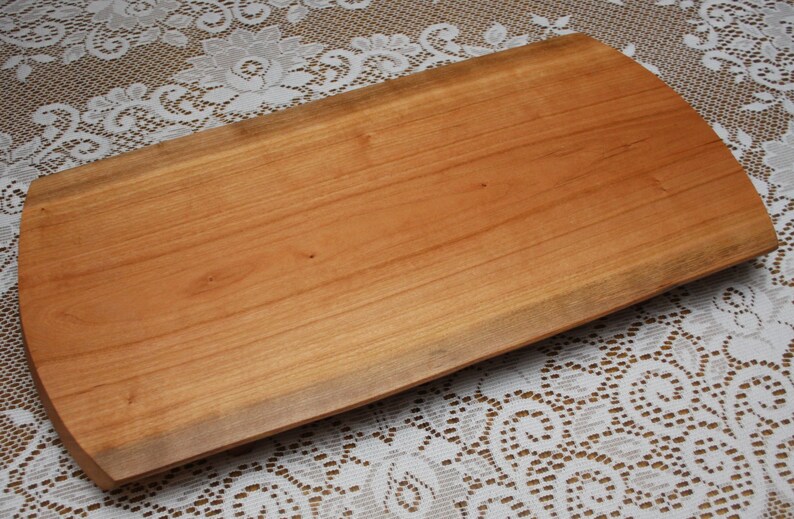 Cherry cutting board with a live edge serving tray live edge footed 176 bread board cheese board Serving Tray with cherry feet