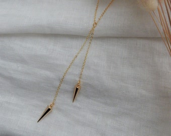 Gold Spike Necklace | Long Pendant Necklace | Spike Necklace | Gold Spike | Long Necklace | Simple Necklace | Delicate Necklace