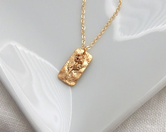 Collier fleur de naissance en or | Collier pendentif à breloques étiquette florale simple collier signe du zodiaque petit collier à breloques délicat cadeau d'anniversaire pour elle